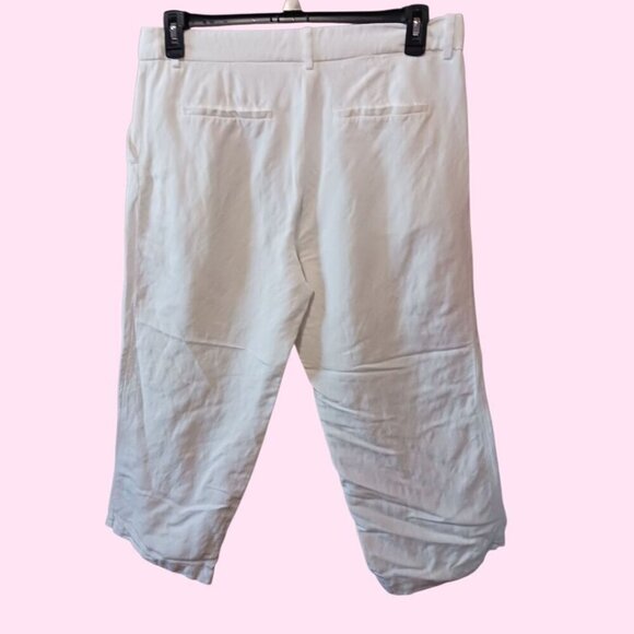 H&M Womens Linen Blend Cropped Pants Size 12 - Picture 2 of 6